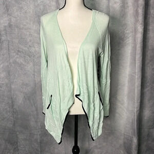 Elle Semi-Sheer Back Open Front Asymmetric Cardigan - size Small